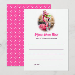 Hottie Shots Club Funny Flamingo Bachelorette Advice Card