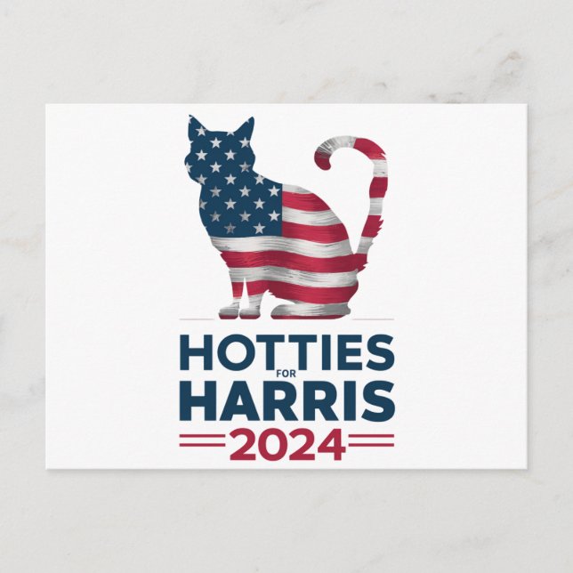Hotties For Harris 2024 Cat Ladies Kamala Harris Postcard (Front)