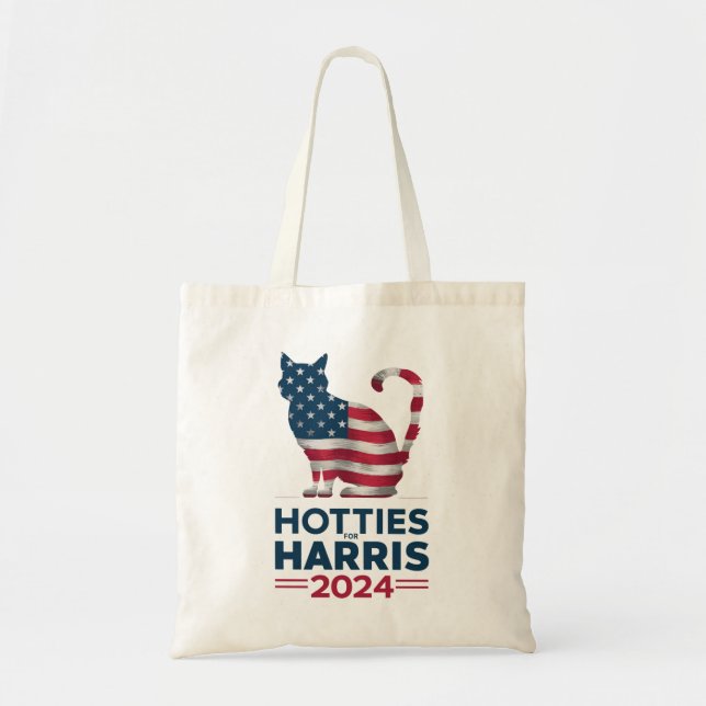 Hotties For Harris 2024 Cat Ladies Kamala Harris Tote Bag (Front)