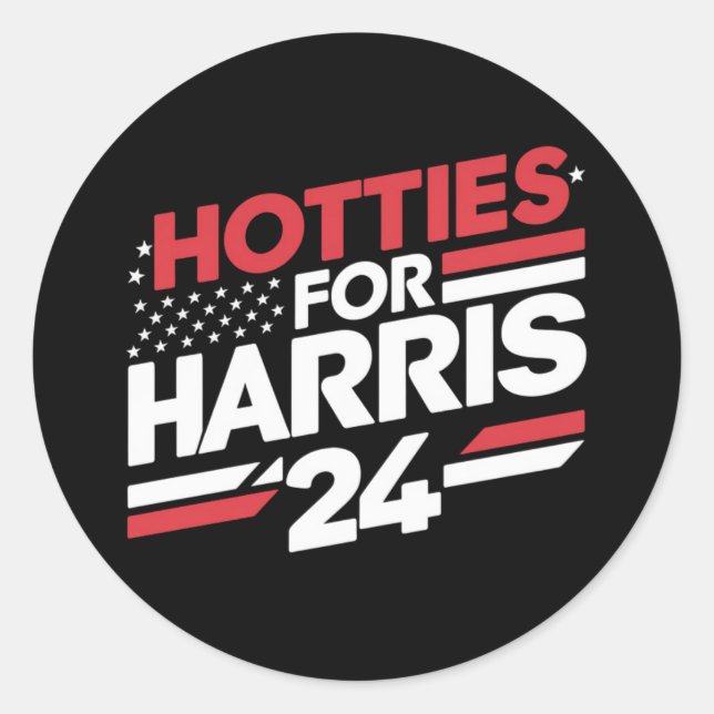 Hotties For Harris 24 Classic Round Sticker (Front)