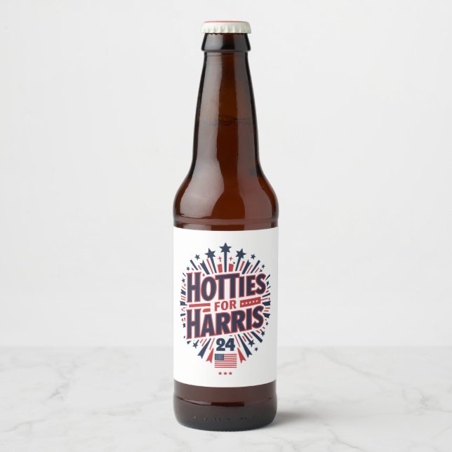 Hotties for Harris Beer Bottle Label (Front)