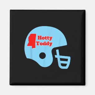 Hotty Toddy Football Helmet With Miss State Outlin Magnet