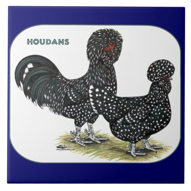 Houdan Chickens Tile (Front)