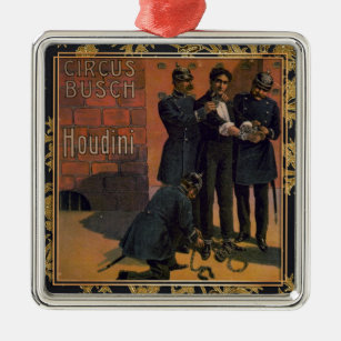 Houdini and the Circus, vintage illustration, Metal Tree Decoration