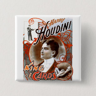 Houdini - King of Cards 15 Cm Square Badge