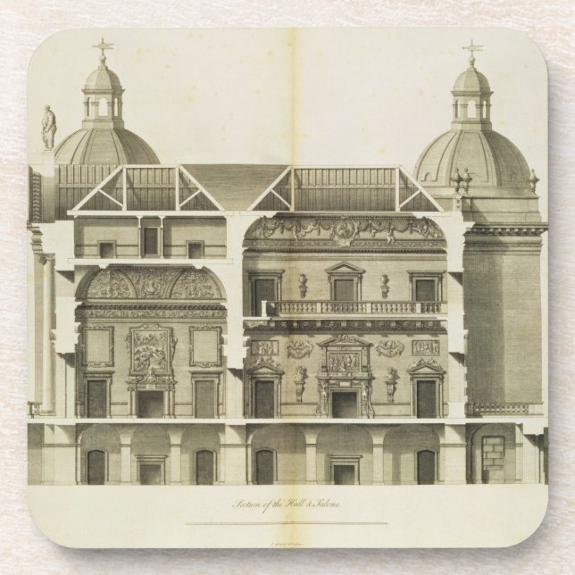 Houghton Hall: cross-section of the Hall and Salon Coaster (Front)