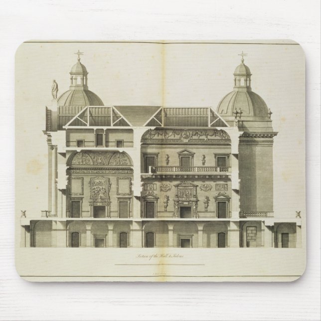Houghton Hall: cross-section of the Hall and Salon Mouse Pad (Front)