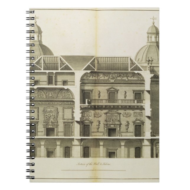 Houghton Hall: cross-section of the Hall and Salon Spiral Notebook (Front)