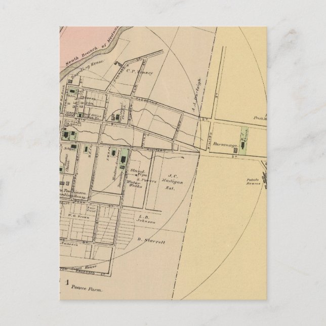 Houlton, Aroostook County Map Postcard (Front)
