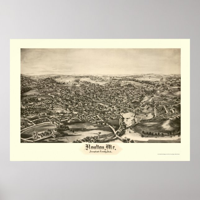 Houlton, ME Panoramic Map - 1894 Poster (Front)