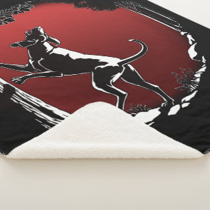 Hound Dog Art Blanket Hunting Dog Sherpa Blanket