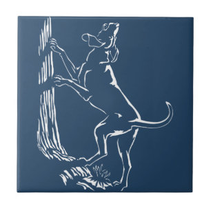 Hound Dog Art Ceramic Tile Hunting Dog Decor
