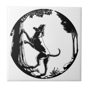 Hound Dog Art Ceramic Tile Hunting Dog Decor