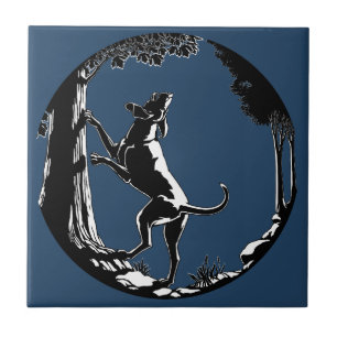 Hound Dog Art Ceramic Tile Hunting Dog Decor