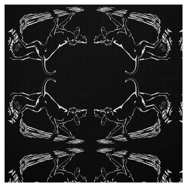 Hound Dog Art Fabric Fabric Hunting Dog Pattern (Swatch)