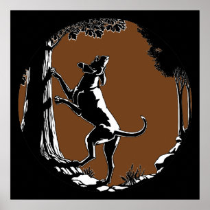 Hound Dog Art Poster Cool Hunting Dog Art Prints