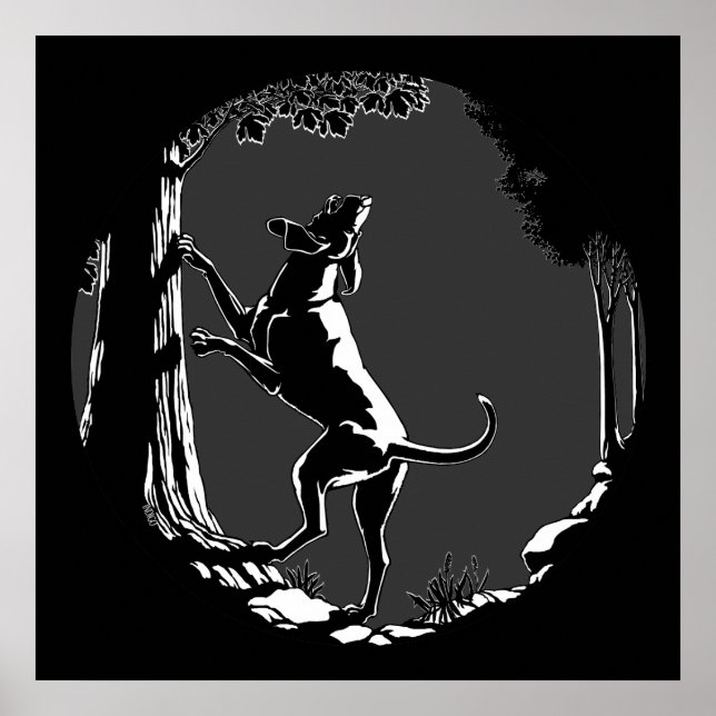 Hound Dog Art Poster Hunting Dog Lover Prints (Front)
