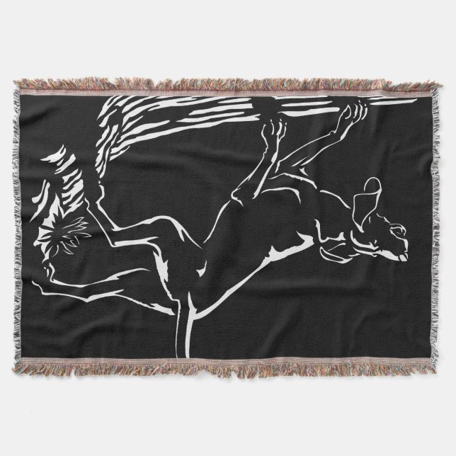 Hound Dog Blanket Hunting Dog Art Throw Blanket (Front)
