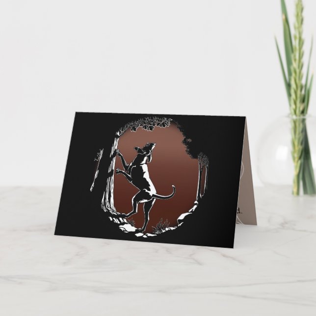 Hound Dog Cards Personalised Dog Art Greeting Card (Front)