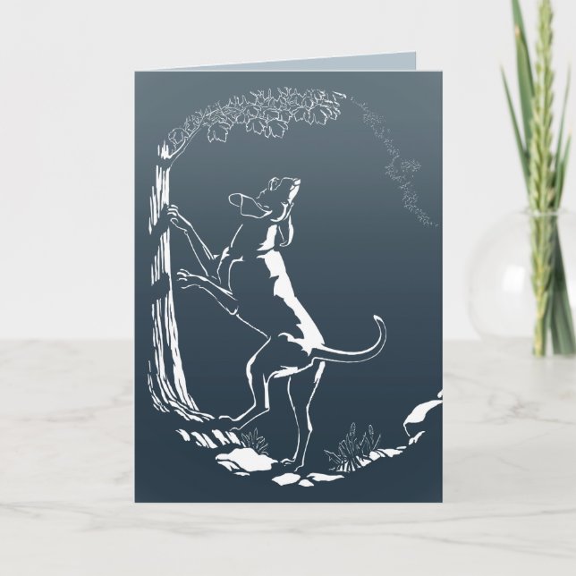 Hound Dog Cards Personalised Dog Art Greeting Card (Front)