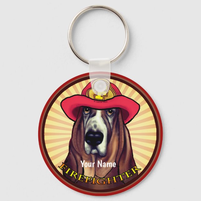 Hound Dog  Firefighter keychain (Front)