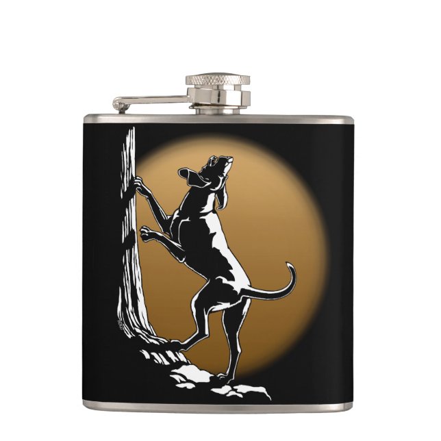 Hound Dog Flask Custom Hunting Dog Drink Flasks (Front)