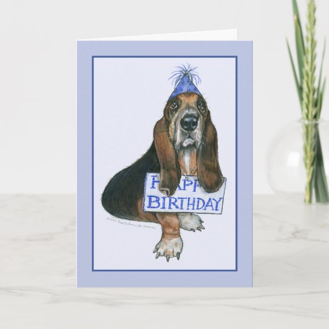 Hound Dog Happy Birthday Card (Front)