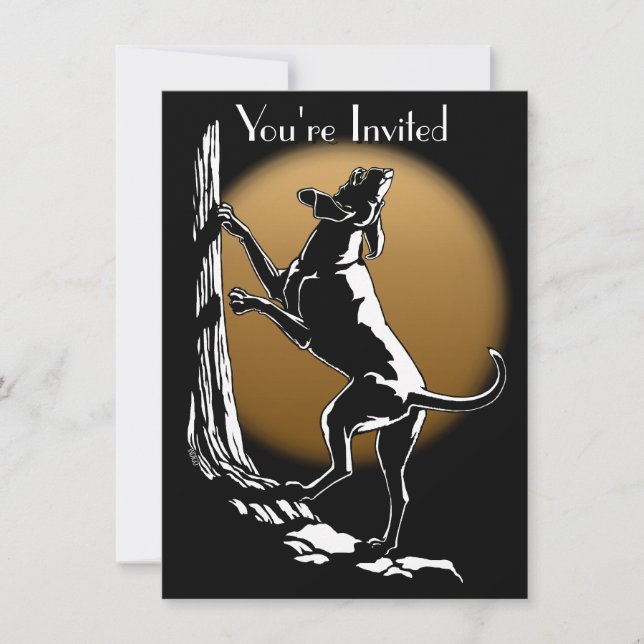 Hound Dog Invitations Personalise Hunting Dog Card (Front)