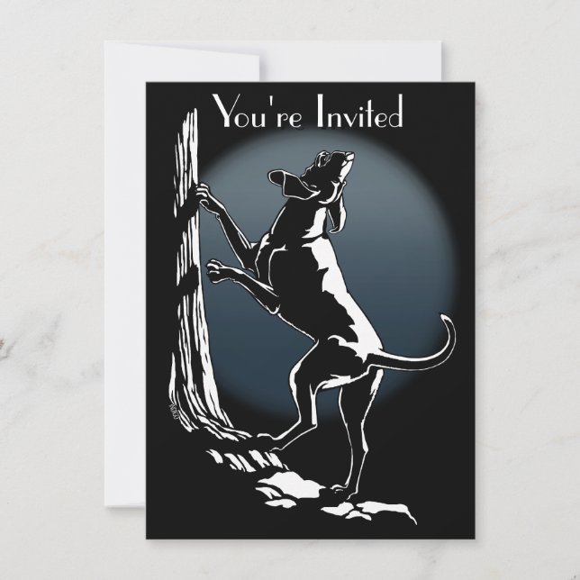 Hound Dog Invitations Personalise Hunting Dog Card (Front)