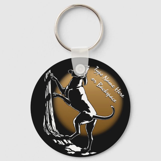 Hound Dog Keychain Personalised Hunting Dog Gift (Front)