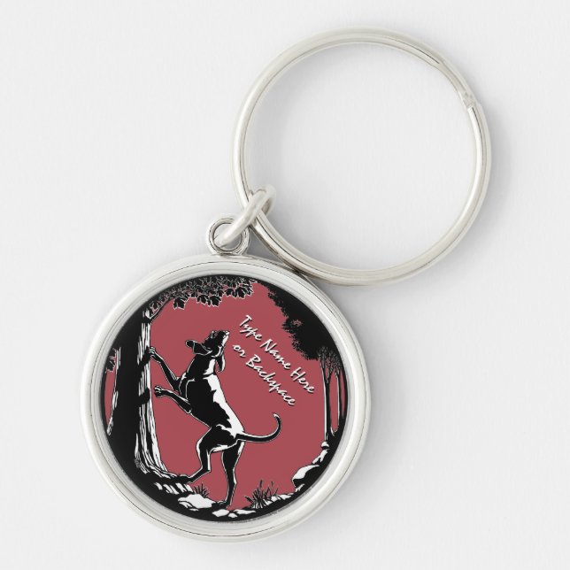 Hound Dog Keychain Personalised Hunting Dog Gift (Front)