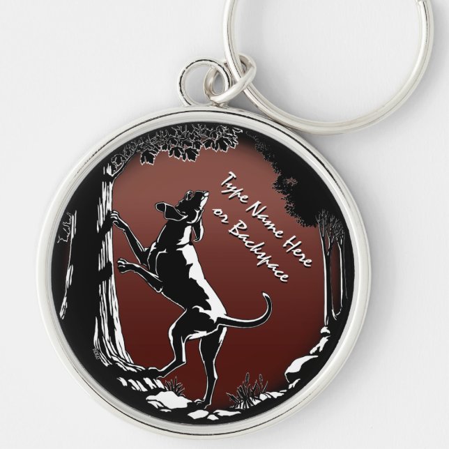 Hound Dog Keychain Personalised Hunting Dog Gift (Front)