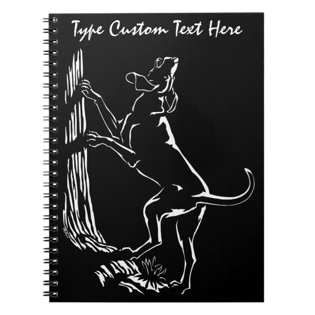 Hound Dog Notebook Personalised Hunting Dog Books (Front)