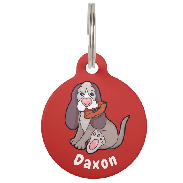 Hound dog personalised dog tag (Front)