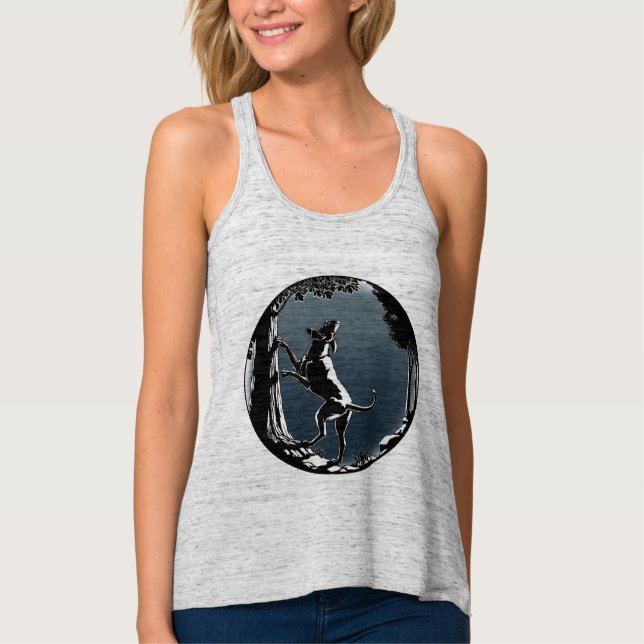 Hound Dog Tank Top Shirt Women's Hunting Dog Shirt (Front)