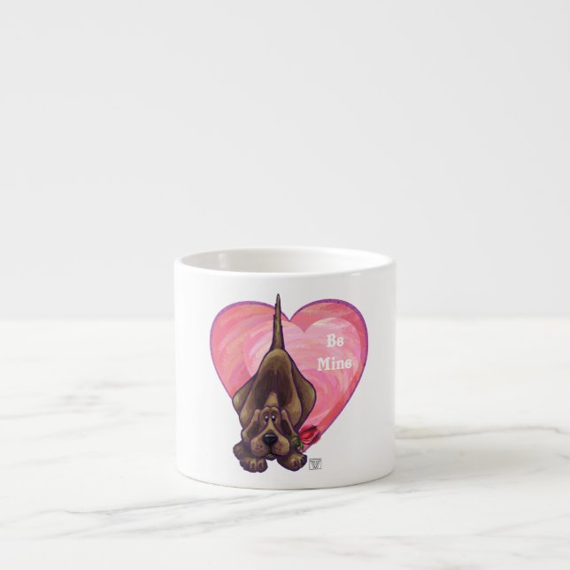 Hound Dog Valentine's Day Espresso Cup (Front)