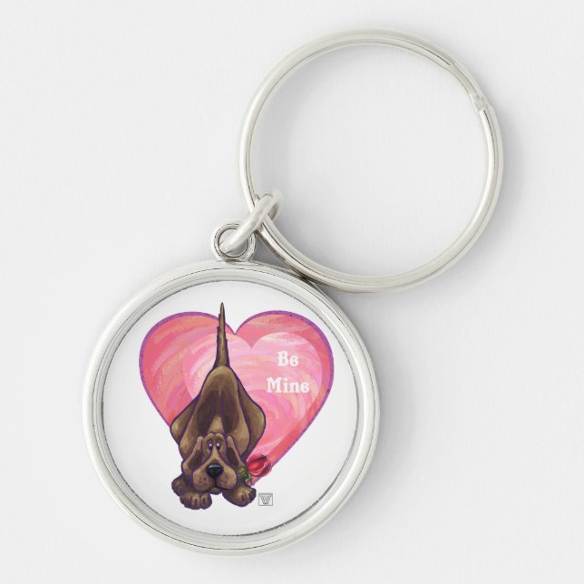 Hound Dog Valentine's Day Key Ring (Front)