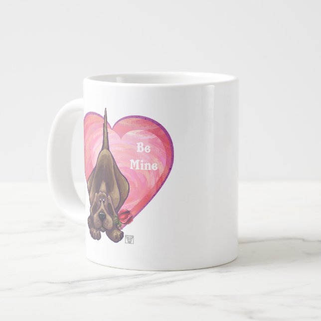 Hound Dog Valentine's Day Large Coffee Mug (Front Left)