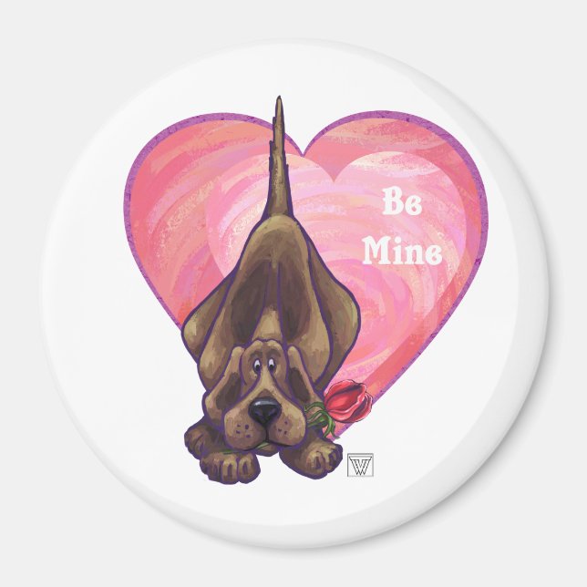 Hound Dog Valentine's Day Magnet (Front)