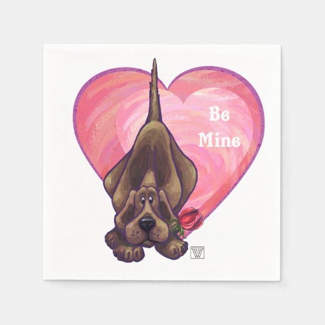 Hound Dog Valentine's Day Napkin (Front)