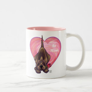 Hound Dog Valentine's Day Two-Tone Coffee Mug