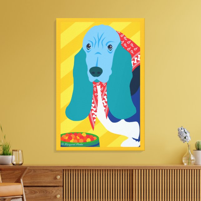 Hound Dog Wrapped Canvas Wall Art (Insitu(LivingRoom))