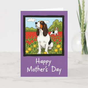Hound Floral Mothers Day Card