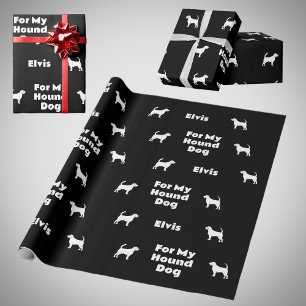 Hound Male Dog Silhouettes Black and White Wrapping Paper