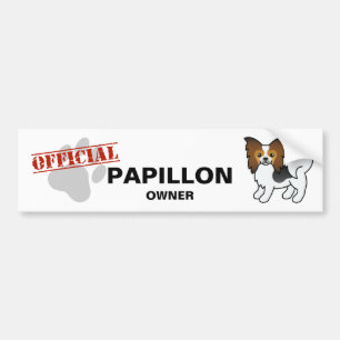 Hound Tricolor Papillon Cartoon Dog Bumper Sticker