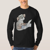 Hound Writing Typing Teleworking on ComputerLaptop