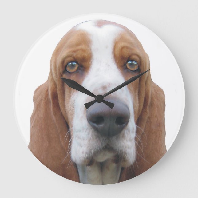 Houndie Basset Hound Large Clock (Front)