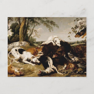 Hounds Bringing down a Boar by Frans Snyders Postcard