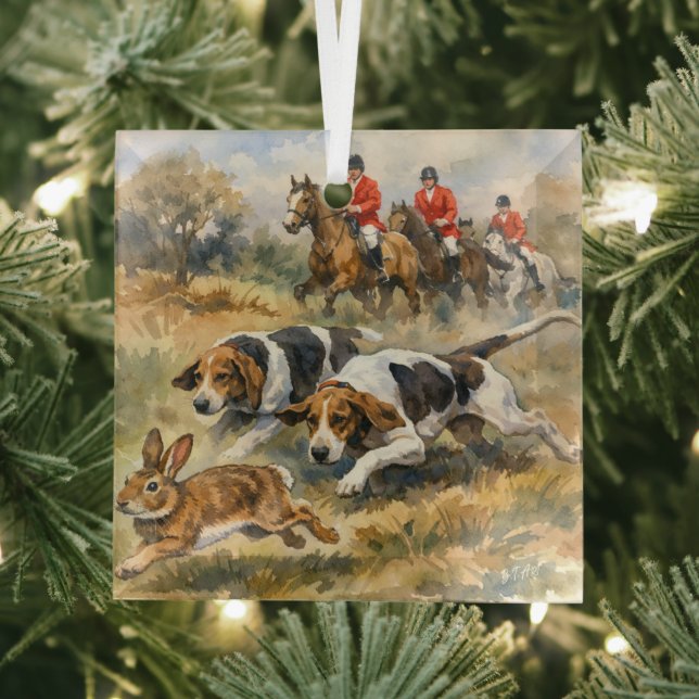 Hounds & Hare  Glass Tree Decoration (Insitu)