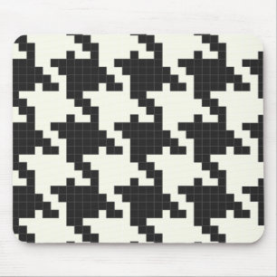 Hounds Tooth Pixel-Textured Mouse Pad